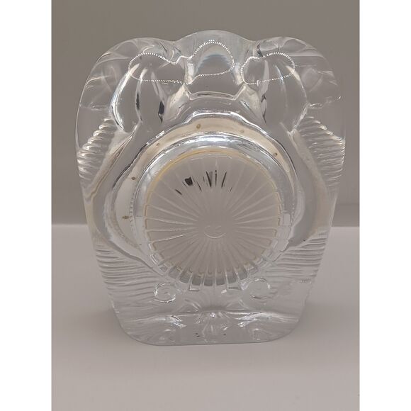 Vintage Cristal d'Arques Concept Leaded Crystal Palm Trees Mantel Desk Clock - Picture 5 of 9